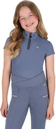 Produktbild von QHP Aubree Reit-Poloshirt für Mädchen in Blau Größe 16 Jahre