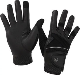 QHP Aubree Reithandschuhe Sommer Nylon Schwarz XS Unisex – Bild 1 von 4