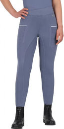 Produktbild von QHP Aubree Reitleggings Mid Grip für Damen in Blau Größe 34