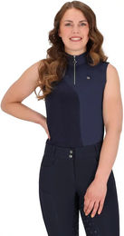 Produktbild von QHP Aubree Reitpolo Damen aus Stoff in Blau oder Schwarz Größe 38