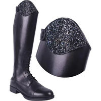 Produktbild von QHP Austauschbarer Dressurbogen Schaftoberteil für Reitstiefel aus Leder mit Klettverschluss Navy Blau Größe 35-37