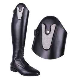 QHP Austauschbares Oberteil für Reitstiefel Sasha aus Leder in Silber oder Schwarz – Bild 1 von 3
