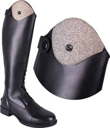 QHP Austauschbares Schaftoberteil für Romy Reitstiefel aus Leder mit Klettverschluss Glitter Gold Größe 35-37 – Bild 1 von 2