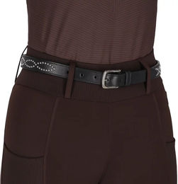 QHP Avenna Gürtel aus Leder in Schwarz Unisex – Bild 1 von 1