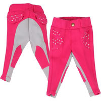 Produktbild von QHP Baby Reithose Mickey Junior Jodhpur mit Kniebesatz Fuchsia Größe 104
