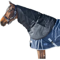 Produktbild von QHP Big Neck Wasserdichte Pferdedecke aus Polyester Schwarz 185/195 cm