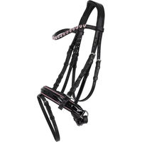 Produktbild von QHP Bixie Reittrense aus Leder für Ponys in Schwarz oder Rosa