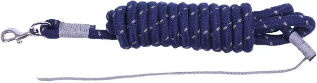 QHP Bodenarbeitsseil Longe für Pferde aus Polyester 4,20 m Navy/Grau - 4,2 m – Bild 1 von 2