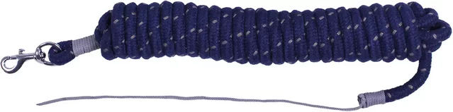 QHP Bodenarbeitsseil Longe für Pferde mit Karabiner 6,8 m Navy/Grau - 6,8 m – Bild 1 von 2