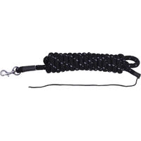 Produktbild von QHP Bodenarbeitsseil Longe für Pferde Schwarz/Grau 4,20 m aus Polyester mit Karabiner - 4,2 m