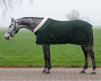 QHP Brilliance Fleecedecke für Pferde aus Polyester in Grün Größe 195 – Bild 1 von 1