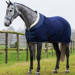 QHP Brilliance Fleecedecke für Pferde in Blau – Bild 1 von 7