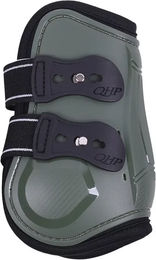 QHP Champion Gamaschen aus Neopren für Warmblut in Grün und Beige – Bild 1 von 2