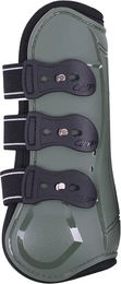 QHP Champion Gamaschen für Pferde mit Neoprenfutter in Grün/Grau für Warmblut – Bild 1 von 3