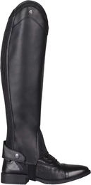 QHP Chaps Shimmer aus Kunstleder mit breitem Gummiband Schwarz Größe L – Bild 1 von 6