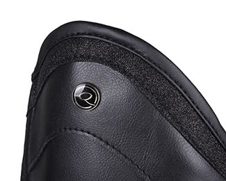 QHP Chaps Shimmer Junior Kids Chaps aus Kunstleder Schwarz Glitter Größe 12 Jahre – Bild 1 von 2