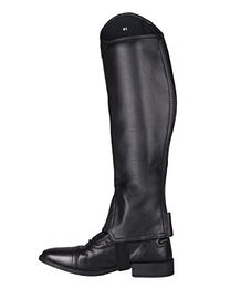 QHP Chaps Shimmer Junior Kids Kunstleder Chaps Schwarz Glitter Größe 14 Jahre – Bild 1 von 2