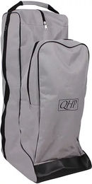 QHP Combi Reitstiefel- und Helmtasche aus wasserabweisendem Polyester in Grau-Schwarz – Bild 1 von 4