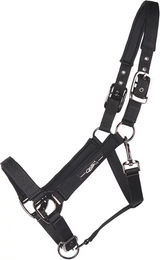 QHP Deluxe Halfter für Ponys aus Nylon schwarz weich gepolstert und 3-fach verstellbar – Bild 1 von 2