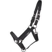 Produktbild von QHP Deluxe Halfter für Ponys aus Nylon schwarz weich gepolstert und 3-fach verstellbar