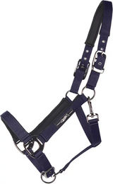 QHP Deluxe Halfter für Ponys aus Nylon weich gepolstert Navy Blau – Bild 1 von 2