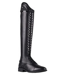 QHP Dressur Reitstiefel Hailey aus Leder Schwarz Größe 41 mit Schnürung und Glitzer – Bild 1 von 6