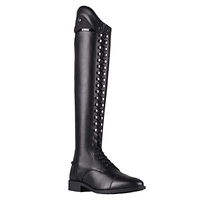 Produktbild von QHP Dressur Reitstiefel Hailey aus Leder Schwarz Größe 41 mit Schnürung und Glitzer