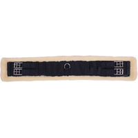 Produktbild von QHP Dressurgurt Ontario mit Fellimitatfutter und Rollschnallen Schwarz 55 cm