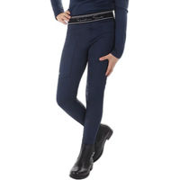 Produktbild von QHP Eden Reitleggings Junior Kinder Full Grip Blau Größe 152