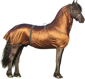 QHP Ekzemdecke Big Neck für Pferde aus Polyester in Braun und Bronze – Bild 1 von 2