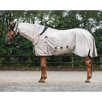 Produktbild von QHP Ekzemdecke Hoodie mit Halsteil und Bauchlatz für Pferde Beige 115 cm