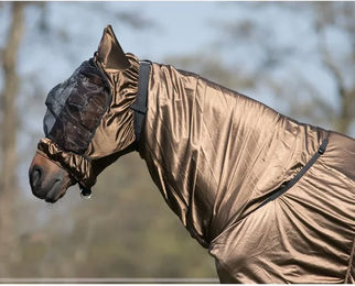 QHP Ekzemermaske mit Ohrenschutz aus Polyester Braun XL – Bild 1 von 4