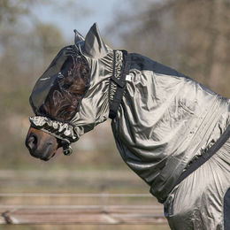 QHP Ekzemermaske mit Ohrenschutz für Pferde Größe XS aus Polyester – Bild 1 von 5