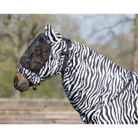 Produktbild von QHP Ekzemermaske mit Ohrenschutz für Pferde in XS Zebra-Design