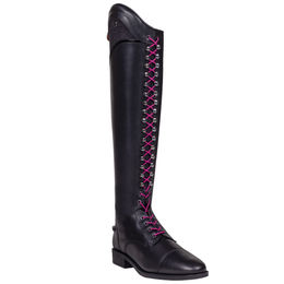 QHP Elastische Schnürsenkel Glitter Schwarz/Gold 175 cm für Reitstiefel – Bild 1 von 3
