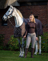 Produktbild von QHP Emma Fullgrip Softshell Reithose Damen Winter Beige Größe 38