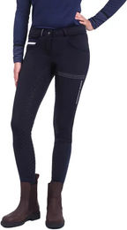 QHP Emma Softshell Reithose Damen Winter mit Full Grip und Fleece-Fütterung Blau Größe 40 – Bild 1 von 8