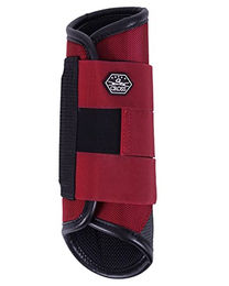 QHP Eventing Hinterbein-Gamaschen Technical Ruby Rot XL aus Polyester – Bild 1 von 3