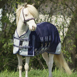 QHP Falabella Fliegendecke für Ponys aus Polyester in Blau – Bild 1 von 2
