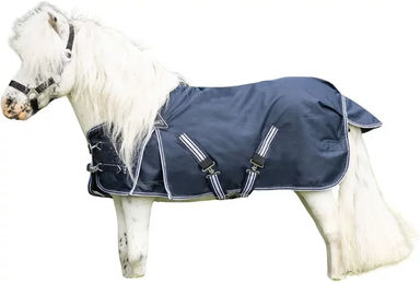 QHP Falabella Outdoor-Decke für Ponys in Blau mit 200g Füllung – Bild 1 von 2