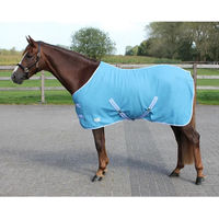 Produktbild von QHP Fleecedecke Color Abschwitzdecke für Pferde mit Kreuzgurten in Blau 115 cm