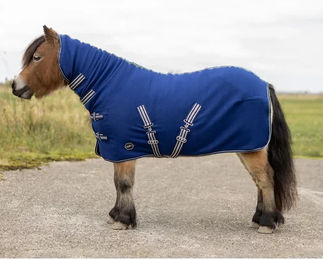 Produktbild von QHP Fleecedecke für Shetlands mit Halsabdeckung in Blau