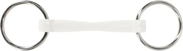 QHP Flexi Gebiss für Pferde mit 2 Ringen aus Polyurethan Silber Weiß 11,5 cm – Bild 1 von 1