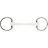 Produktbild von QHP Flexi Olivenkopftrense aus Polyurethan in Weiß 11,5 cm