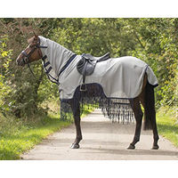 Produktbild von QHP Fliegenausreitdecke mit Fransen aus Polyester in Grau Größe 215