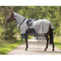 Produktbild von QHP Fliegenausreitdecke mit Fransen Grau Größe 205 aus Polyester