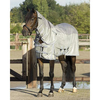 Produktbild von QHP Fliegendecke Combo mit Halsteil aus Polyester in Grau