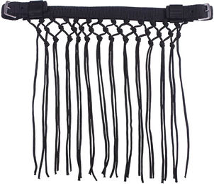 QHP Fliegenfransen Knotted Stirnband für Vollblut in Schwarz aus Nylon – Bild 1 von 2