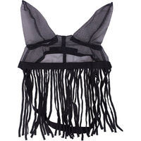 Produktbild von QHP Fliegenfransen mit Ohrenschutz und Kehlriemen Schwarz für Vollblut aus Polyester - 1 Stk.