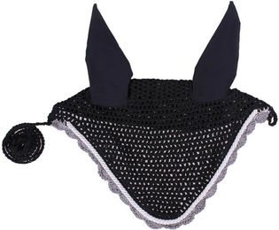 QHP Fliegenhaube Color aus Polyester für Pferde Pony in Blau oder Schwarz – Bild 1 von 3